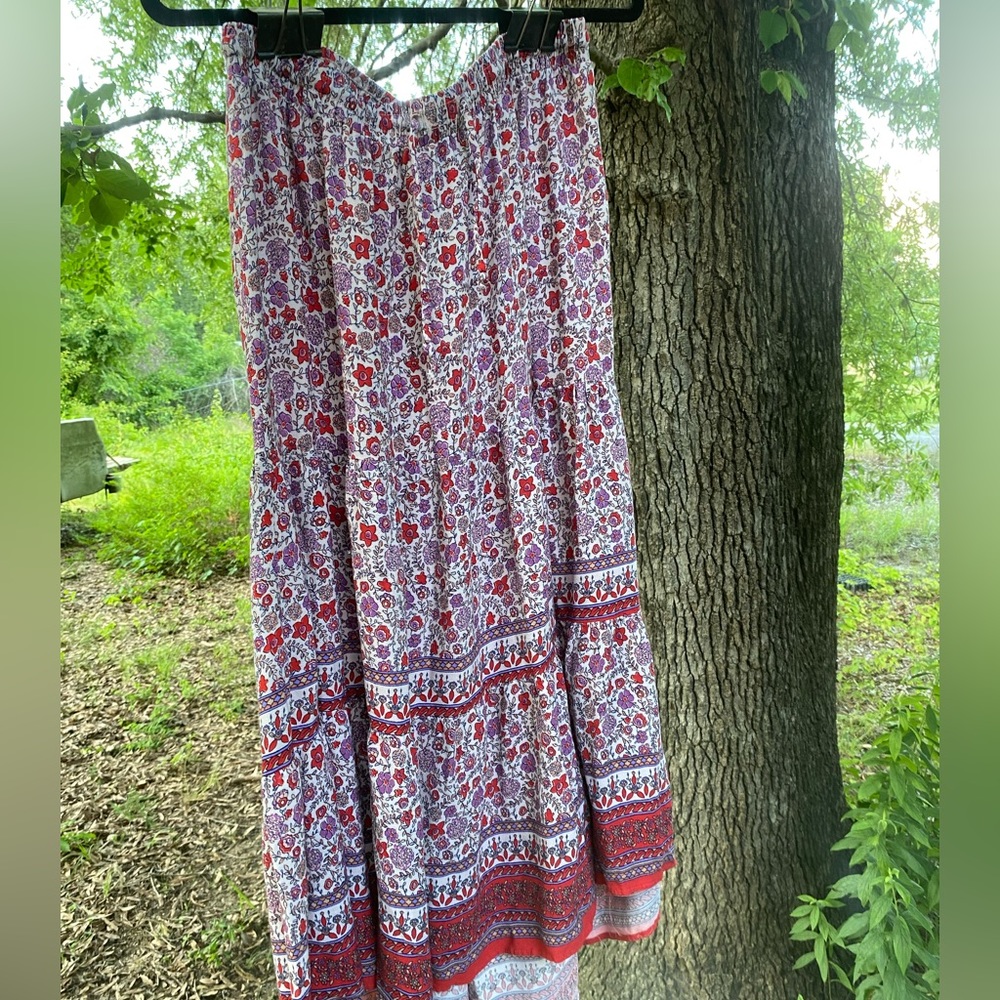 Boho Floral Maxi Skirt